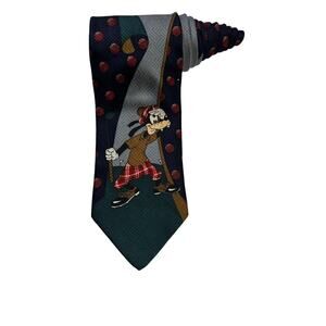 Disney Atlas Designs Art Collection Goofy Golfing Silk Necktie Novelty Vintage